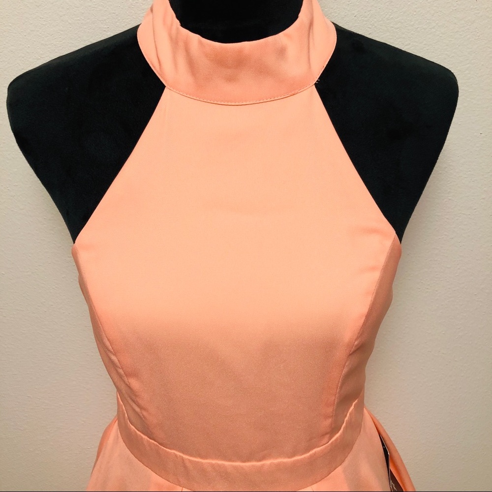NEW Lulu’s Peach Skater Dress Medium - Picture 4 of 8